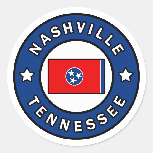 Nashville Tennessee Runder Aufkleber (Vorderseite)
