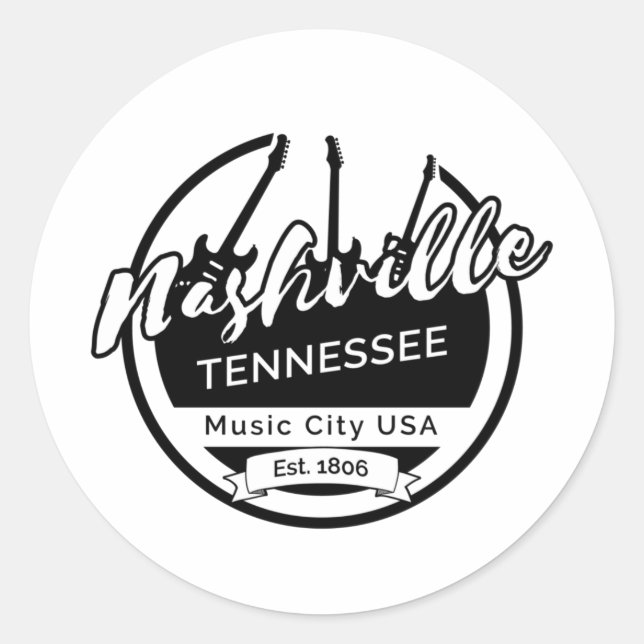 Nashville Tennessee Runder Aufkleber (Vorderseite)