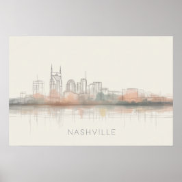 Nashville Tennessee Skyline Abstrakte Kunst Poster