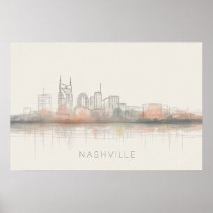 Nashville Tennessee Skyline Abstrakte Kunst Poster