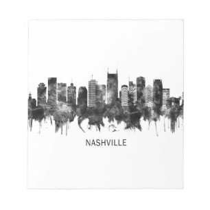 Nashville Tennessee Skyline BW Notizblock