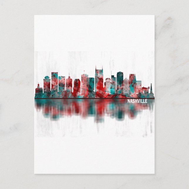 Nashville Tennessee Skyline Feiertagspostkarte (Vorderseite)