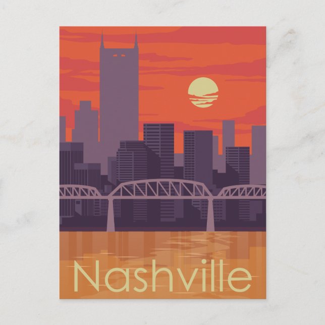 Nashville Tennessee Skyline Postcard Postkarte (Vorderseite)