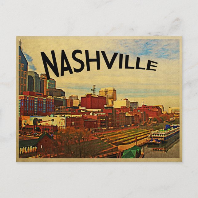 Nashville Tennessee Skyline Postkarte (Vorderseite)