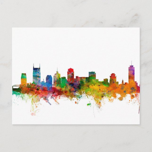 Nashville Tennessee Skyline Postkarte (Vorderseite)