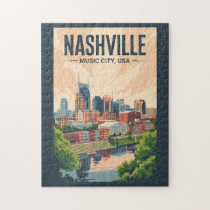 Nashville Tennessee Skyline Reise Kunst Vintage