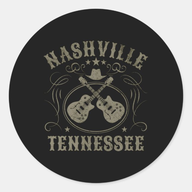 Nashville Tennessee Travel Runder Aufkleber (Vorderseite)