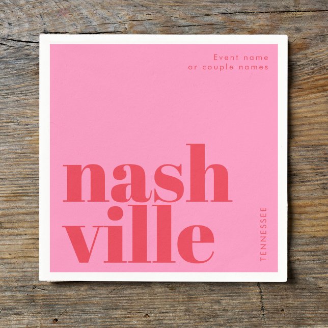 Nashville Tennessee Typografie-Party Serviette (Von Creator hochgeladen)
