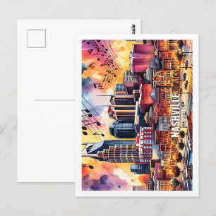 Nashville Tennessee USA Berühmter Ort Aquarell Postkarte