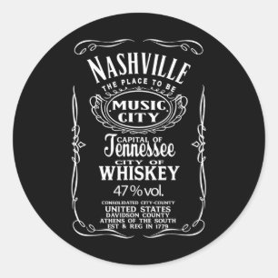 Nashville Tennessee Vereinigte Staaten Usa Western Runder Aufkleber