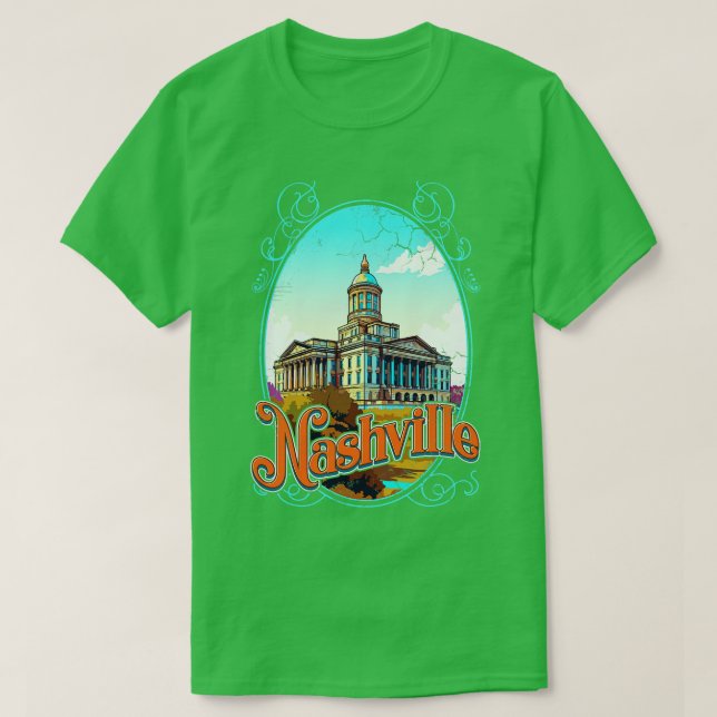 Nashville Tennessee Vintag erschüttert T-Shirt (Design vorne)