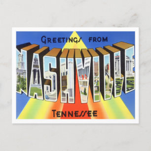 Nashville, Tennessee Vintage-Großbuchstaben-Postka Postkarte
