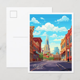 Nashville Tennessee Vintage-Reise-Illustration Postkarte