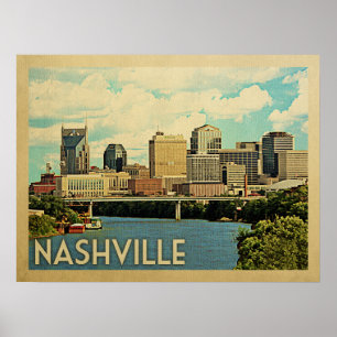 Nashville Tennessee Vintage Reise Poster