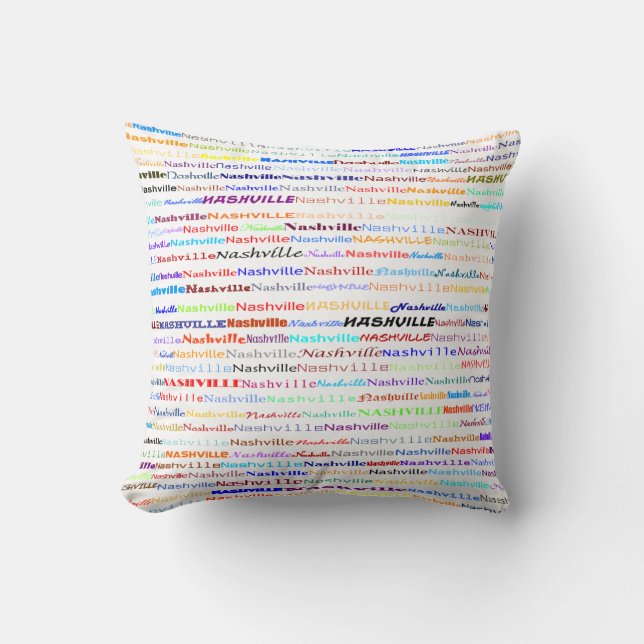Nashville Text Design II Throw Kissen (Vorderseite)