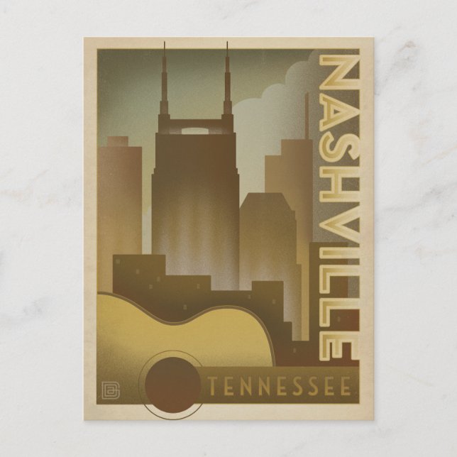 Nashville, TN - Gitarre Skyline Postkarte (Vorderseite)