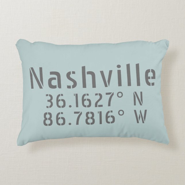 Nashville TN Latitude Longitude Dekokissen (Vorderseite)