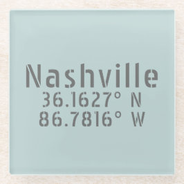 Nashville TN Latitude Longitude Glasuntersetzer