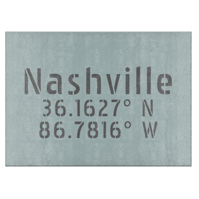 Nashville TN Latitude Longitude Schneidebrett (Vorderseite)