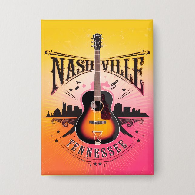 Nashville, TN - Music City USA Button (Vorderseite)