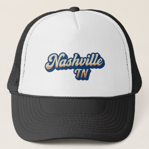 Nashville TN Retro Sunset Script Design - Vintag Truckerkappe
