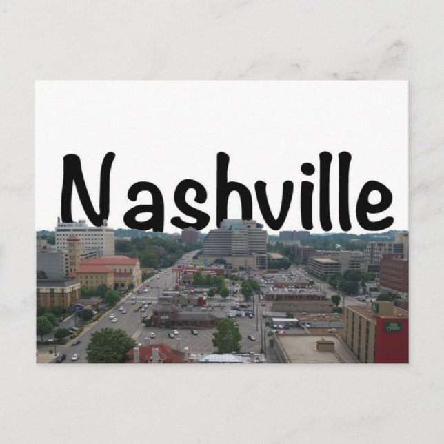 Nashville TN Skyline mit Nashville im Sky Postkarte (Vorderseite)