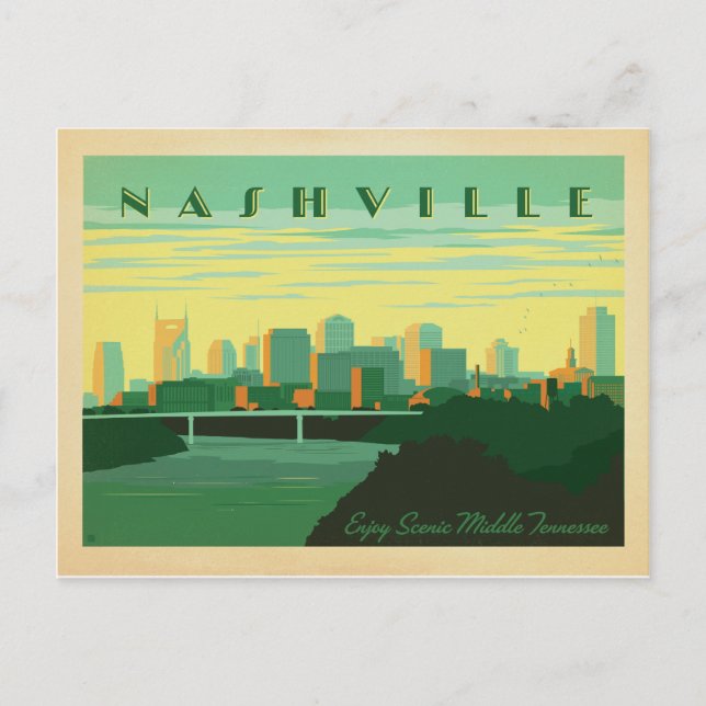 Nashville, TN - Skyline Postkarte (Vorderseite)