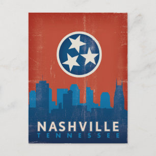 Nashville, TN - Staatsflagge Postkarte