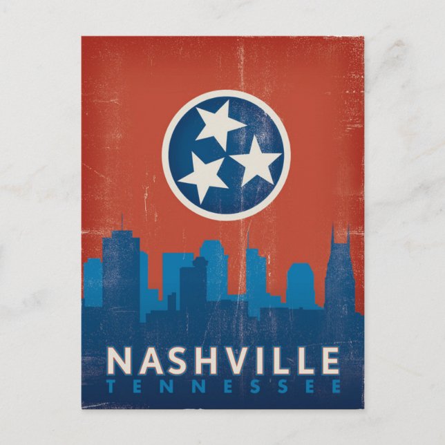 Nashville, TN - Staatsflagge Postkarte (Vorderseite)