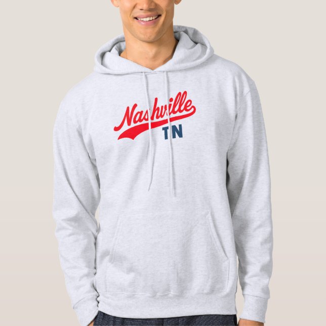 Nashville TN Swoosh Script Design - Retro Hoodie (Vorderseite)