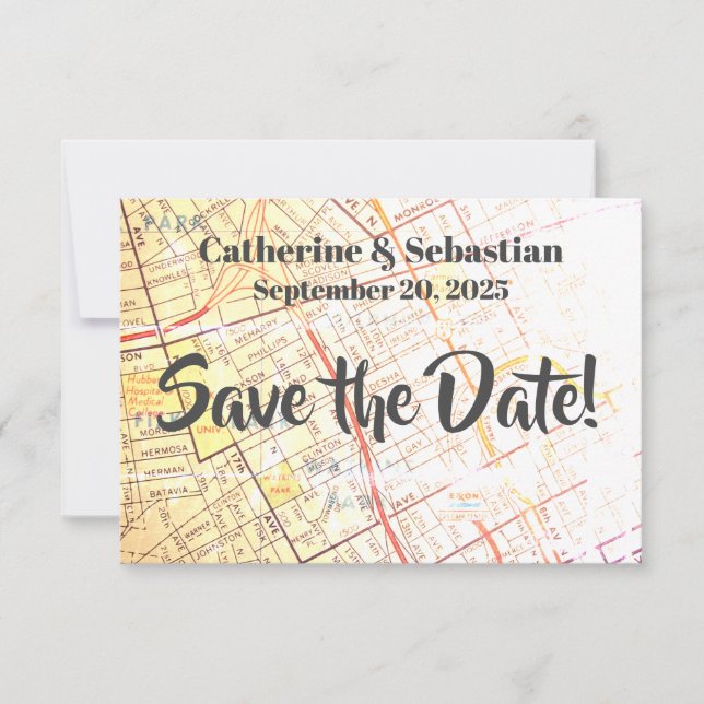 Nashville, TN Vintag Map Save The Date (Vorderseite)