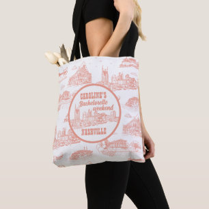 Nashville Toile Junggesellinnenabschied Korallenro Tasche
