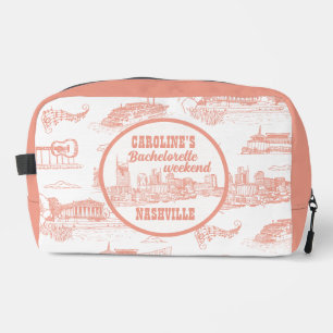 Nashville Toile Junggesellinnenabschied Korallenro Waschbeutel
