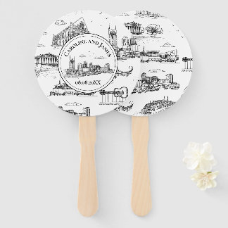 Nashville Toile Schwarz und Weiß Fächer