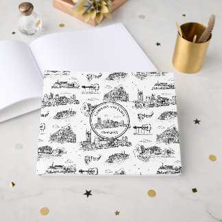 Nashville Toile Schwarz und Weiß Gästebuch