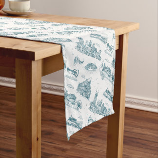 Nashville Toile Twilight auf Weiß Kurzer Tischläufer