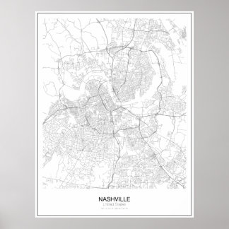 Nashville, United Staaten Minimalistisch Map Poste Poster