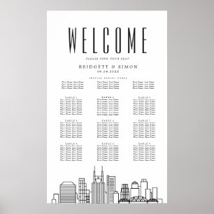 Nashville Wedding   10 Tabelle Sitzplan Poster