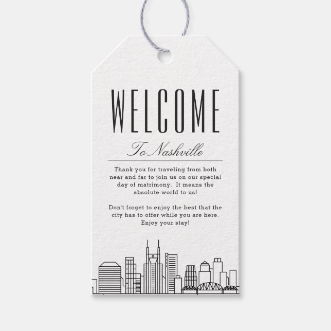 Nashville Wedding | Begrüßungstipps Geschenkanhänger (Vorderseite)