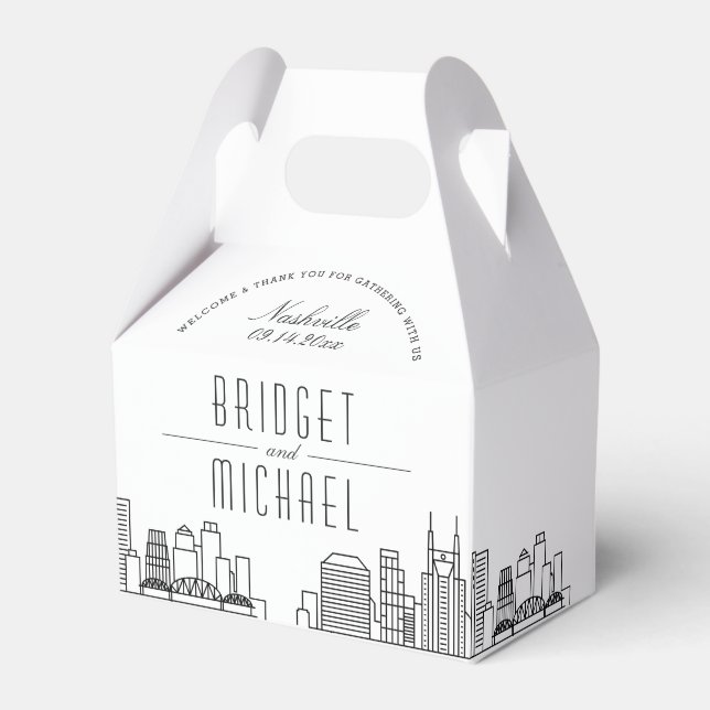 Nashville Wedding | City Skyline Geschenkschachtel (Vorderseite)