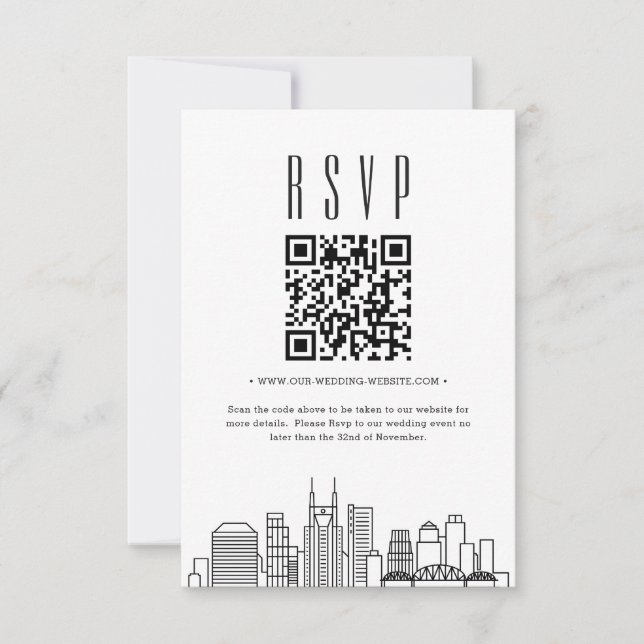 Nashville Wedding QR Code UAWG Einladung (Vorderseite)
