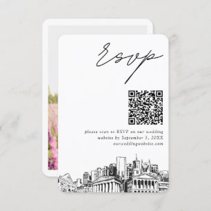 Nashville Wedding RSVP QR Code Small Begleitkarte