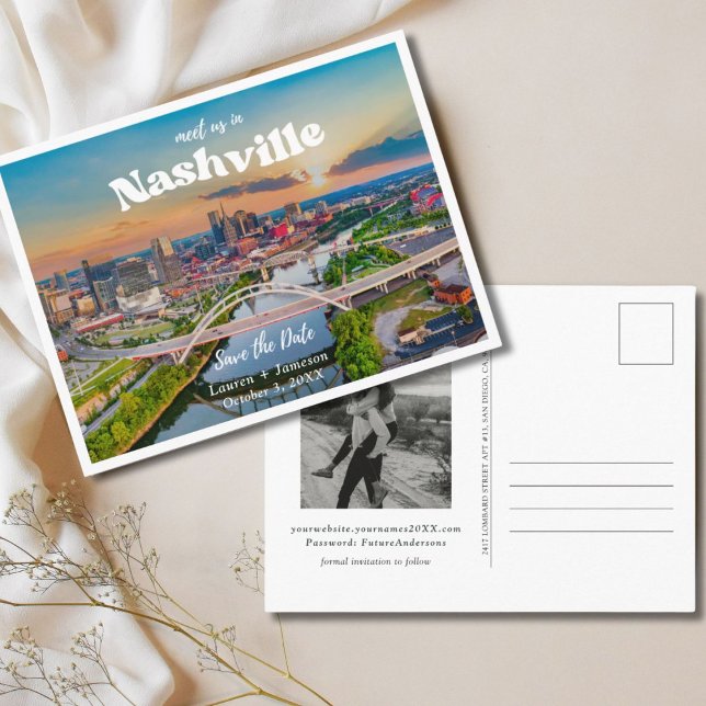 Nashville Wedding Save the Date Postcard Postkarte (Nashville Wedding Save the Date Postcard
)