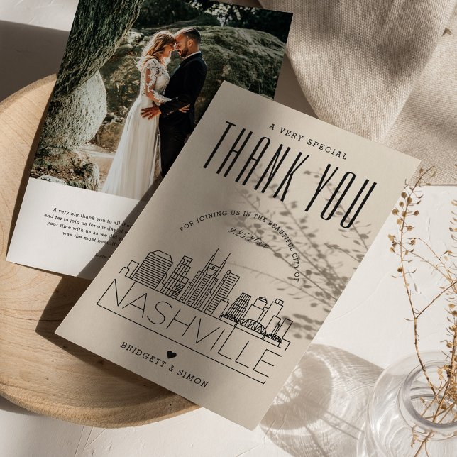 Nashville Wedding | Vielen Dank + Foto-Karte Karte (Von Creator hochgeladen)