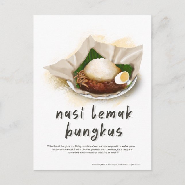 Nasi Lemak Bungkus Malaysia Postkarte (Vorderseite)