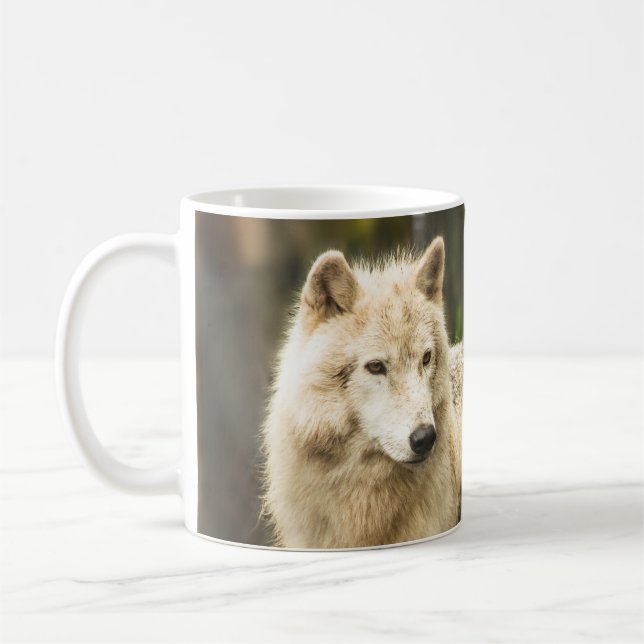 Nassarktischer Wolf im Frühjahr-Foto Kaffeetasse (Links)