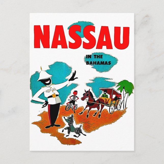 Nassau auf den Bahamas, Jahrgangsreise Postkarte (Vorderseite)