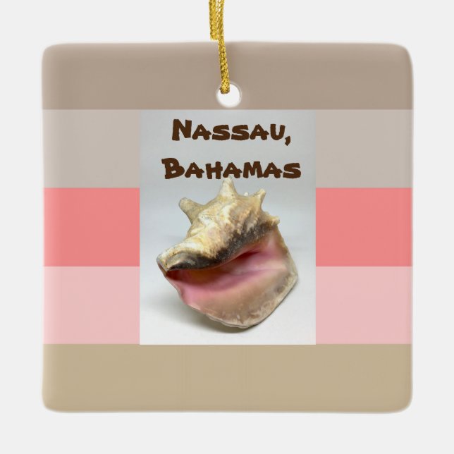 Nassau, Bahamas-Conch-Muschel Keramikornament (Vorderseite)