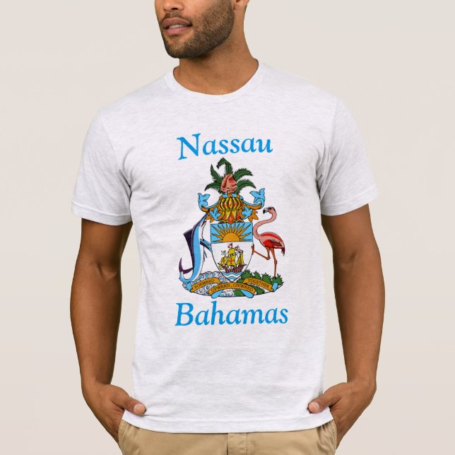 Nassau, Bahamas mit Wappen T-Shirt (Vorderseite)