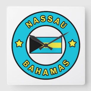 Nassau Bahamas Quadratische Wanduhr